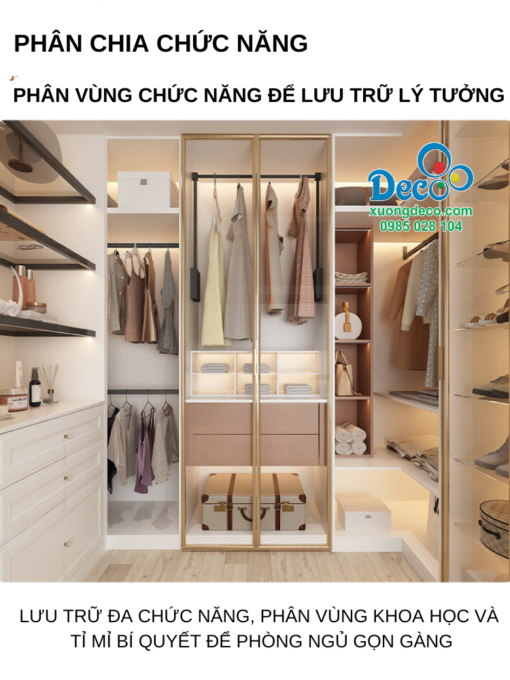 Nội thất tủ quần áo cánh kính