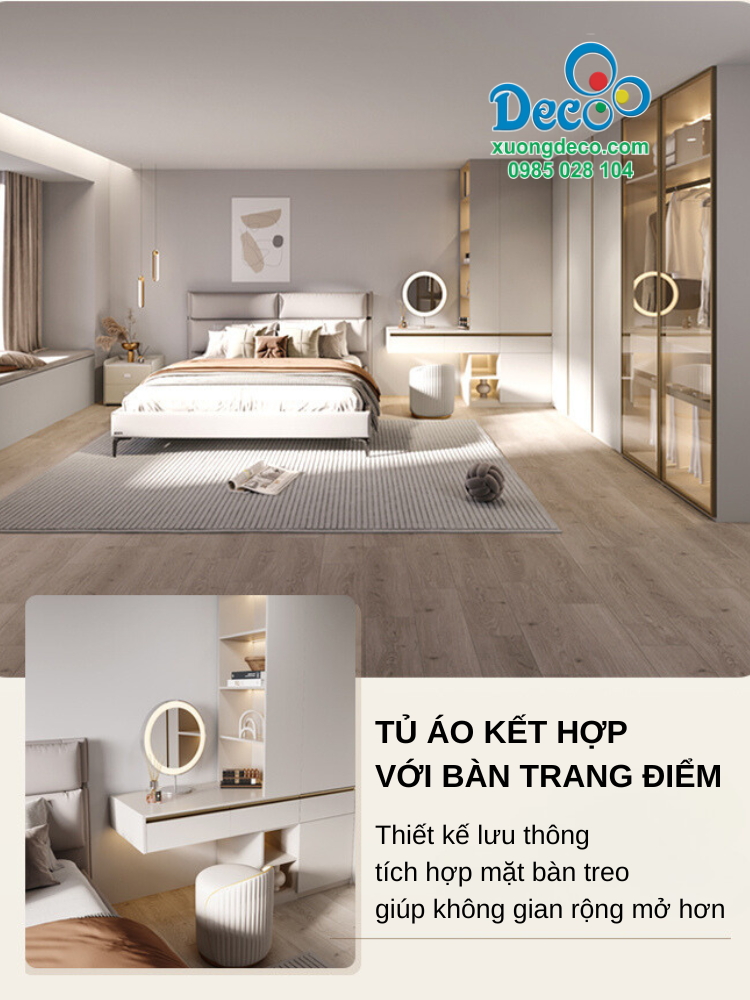 Tủ quần áo kết hợp với bàn trang điểm