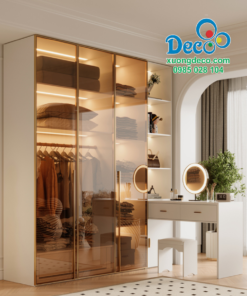 Tủ quần áo nhôm cánh kính Deco DTK128