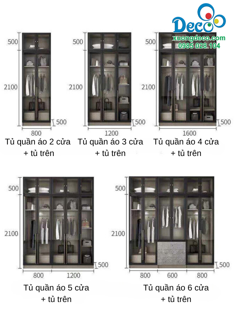 Kích thước tủ quần áo cánh DTK138