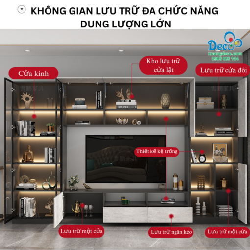 Không gian lưu trữ tủ vách VTT4