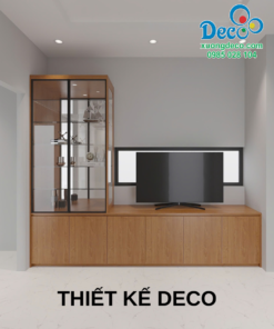 Deco thiết kế kệ tivi kết hợp tủ rượu