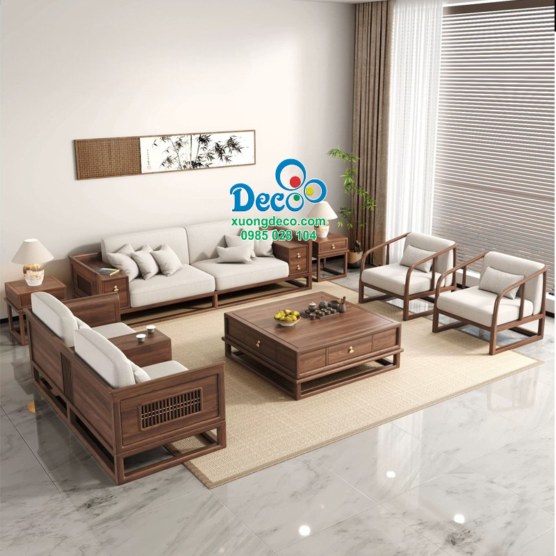 Bàn trà sofa phòng khách hiện đại