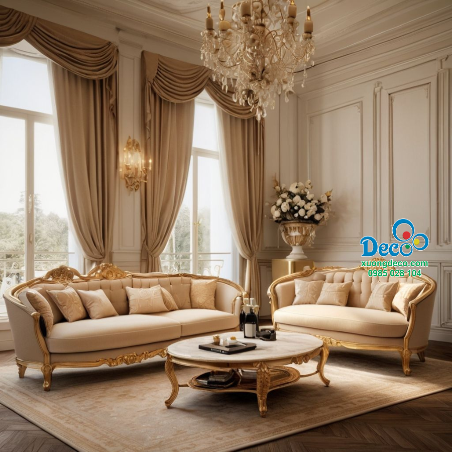 Bàn trà sofa tân cổ điển