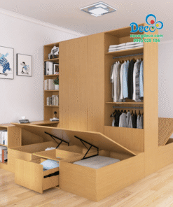 Giường đôi kết hợp tủ quần áo