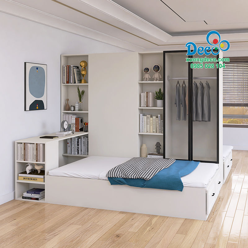 Giường kết hợp tủ quần áo và bàn học