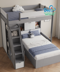 Giường tầng tích hợp với tủ quần áo