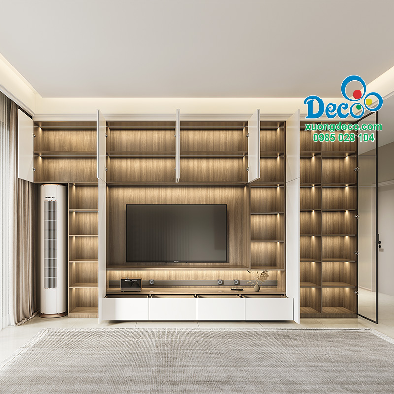 Không gian lưu trữ bên trong tủ