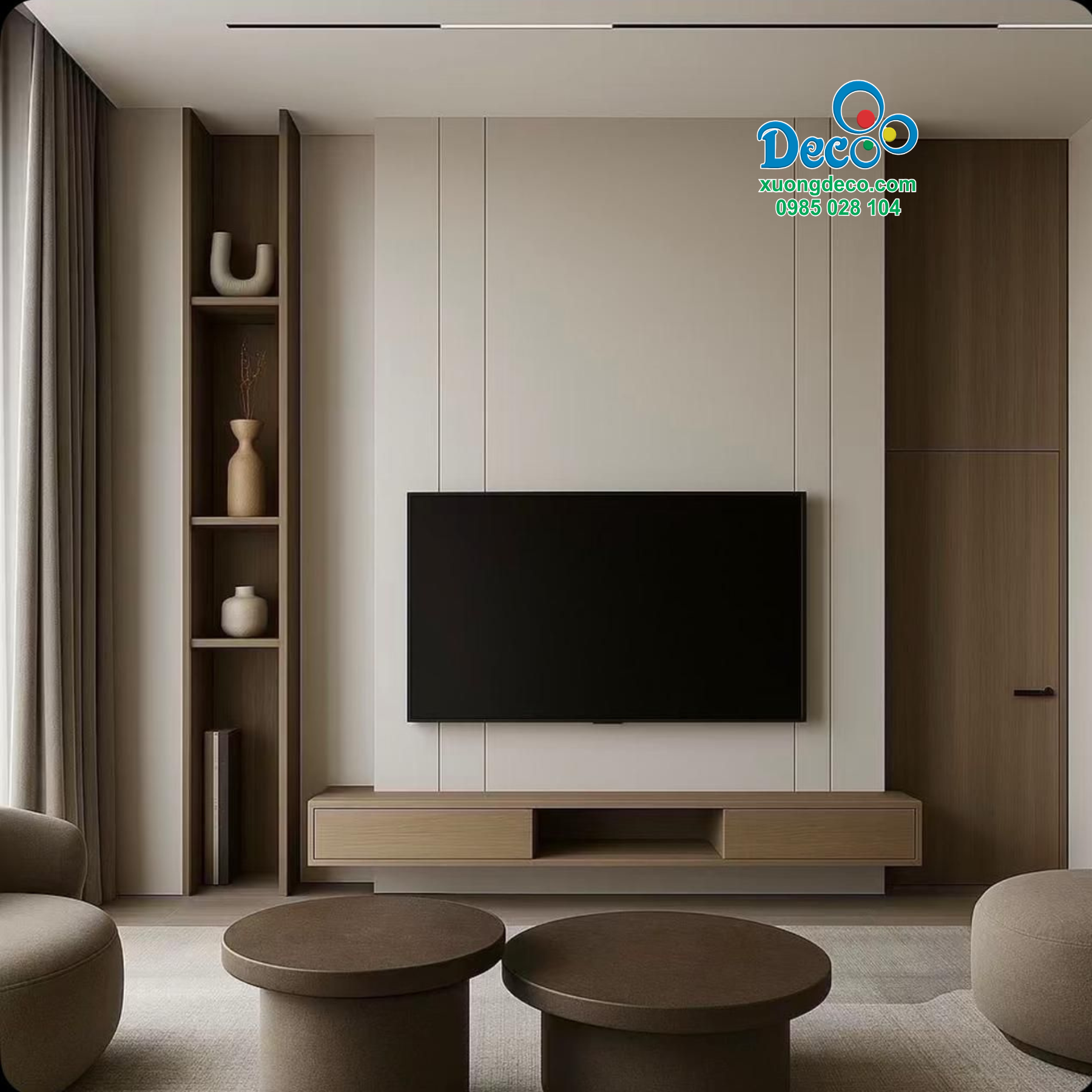 Mẫu vách ngăn phòng khách đơn giản