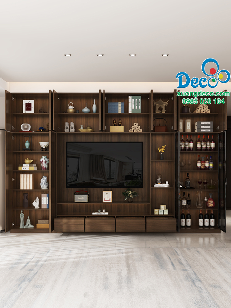 Tủ vách kệ tivi phòng khách