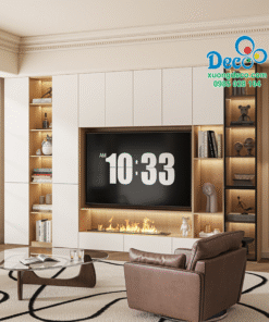 Tủ vách trang trí phòng khách Deco