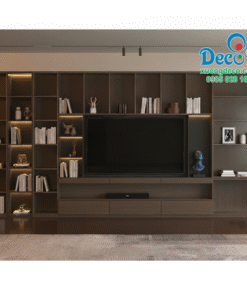 Tủ vách trang trí phòng khách đơn giản