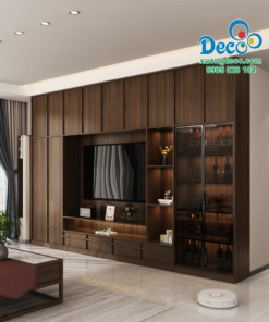 Tủ vách trang trí phòng khách hiện đại
