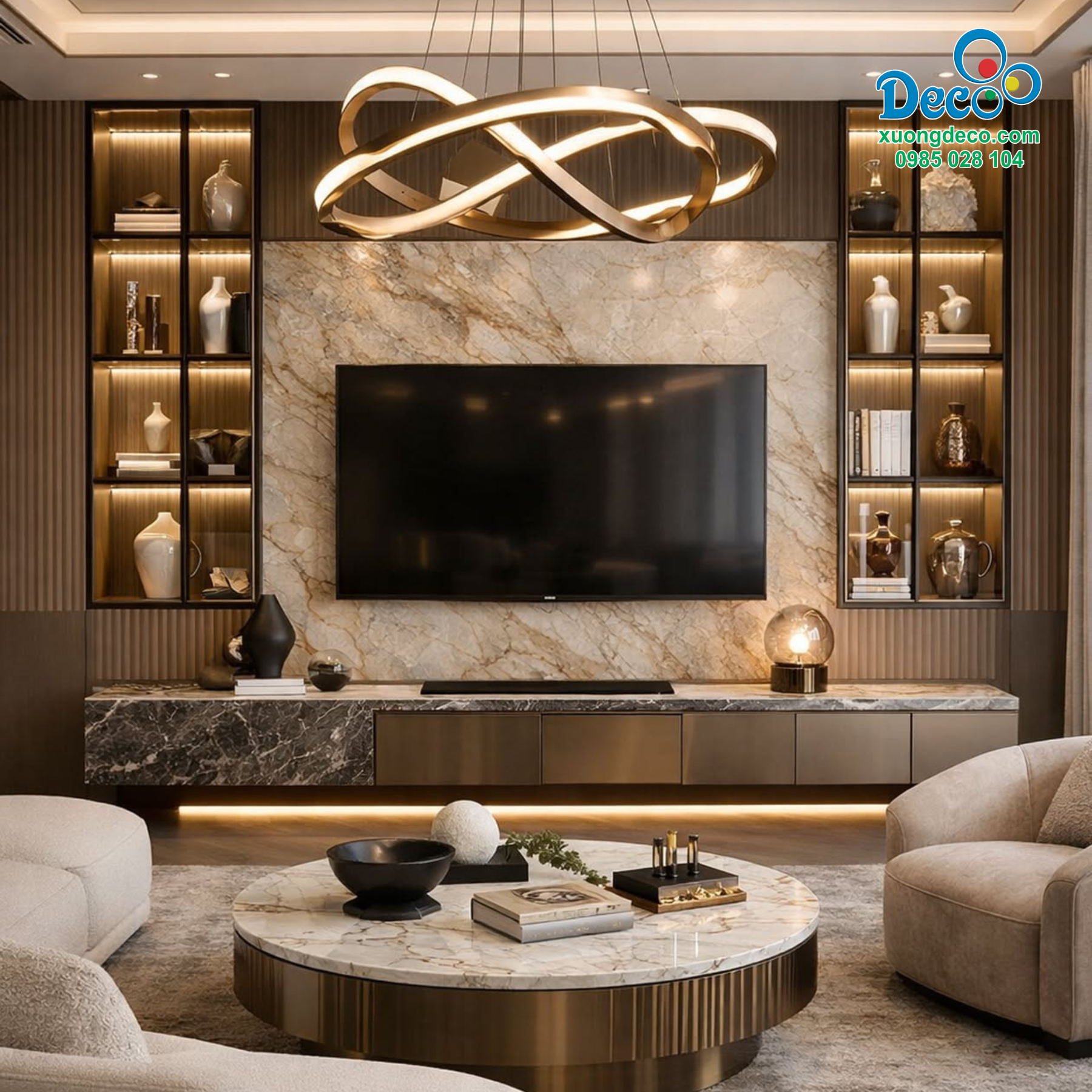 Tủ vách trang trí sang trọng