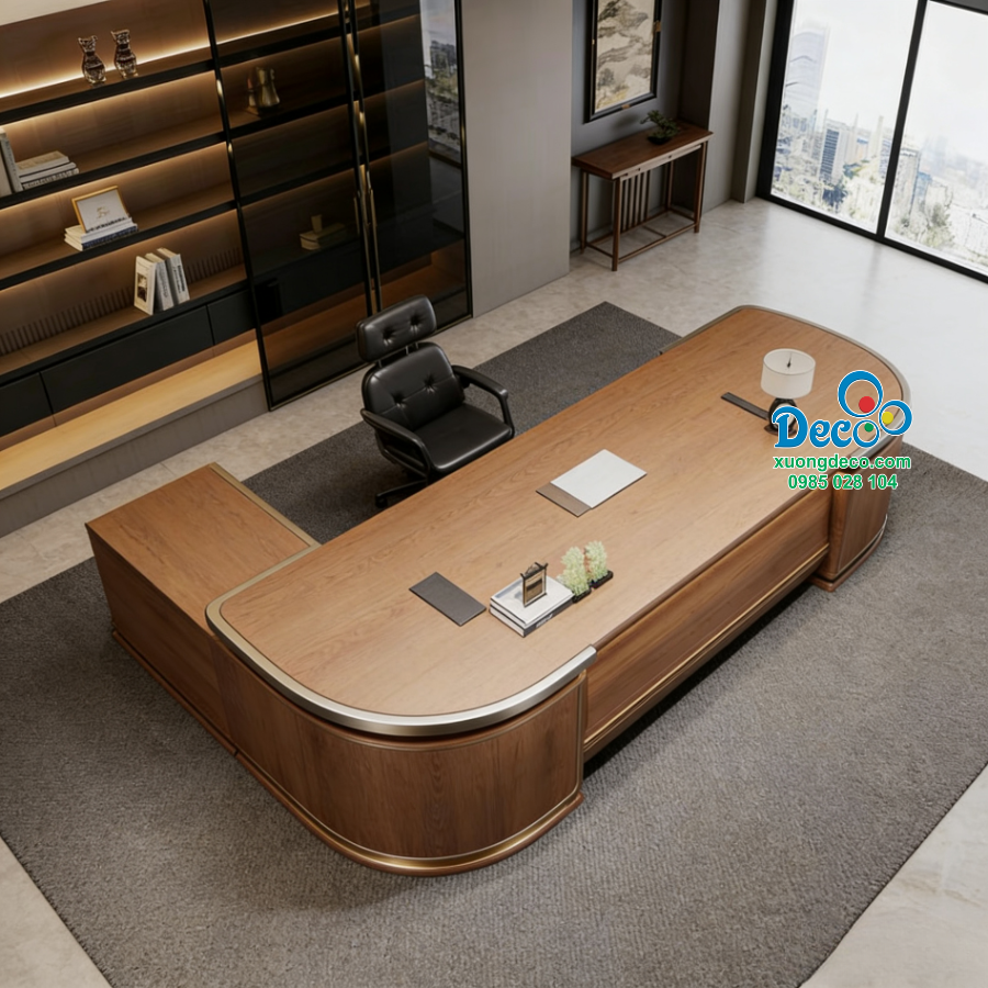 Bàn lãnh đạo chữ L tiện ích