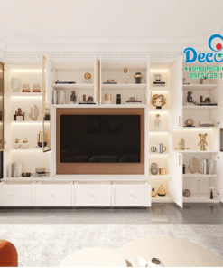 Không gian tủ vách trang trí phòng khách