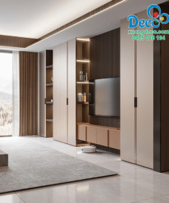 Mẫu tủ vách trang trí đơn giản