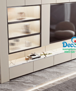 Tủ vách tivi kết hợp tủ trang trí