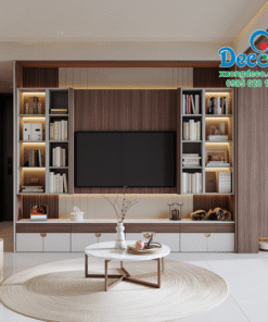 Tủ vách tivi trang trí phòng khách