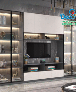 Tủ vách trang trí cho không gian phòng khách hiện đại