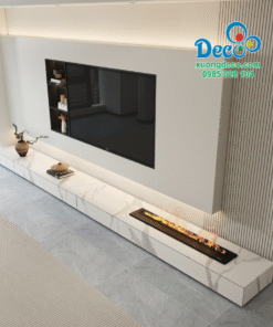 Tủ vách trang trí có lò sưởi nhân tạo