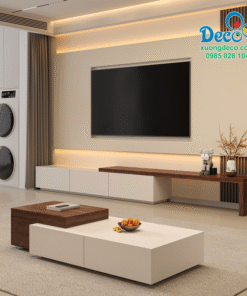 Tủ vách trang trí phòng khách đơn giản