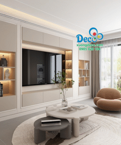 Tủ vách trang trí phòng khách hiện đại