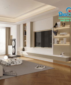 Tủ vách trang trí phòng khách hiện đại