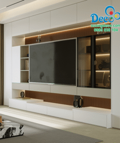 Tủ vách trang trí phòng khách hiện đại