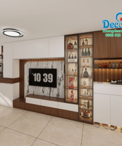 Tủ vách trang trí phòng khách hiện đại