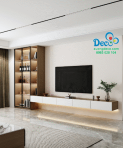 Tủ vách trang trí phòng khách hiện đại