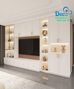 Tủ vách trang trí phòng khách hiện đại Deco