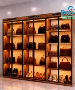 Tủ trưng bày đồ hàng hiệu tích hợp máy sấy chăm sóc Deco