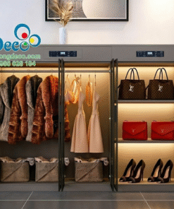 Tủ trưng bày và chăm sóc đặc biệt dành riêng cho đồ hàng hiệu màu ghi hiện đại