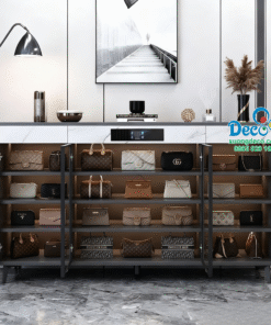 Tủ trưng bày và chăm sóc túi hàng hiệu cánh kính sang trọng