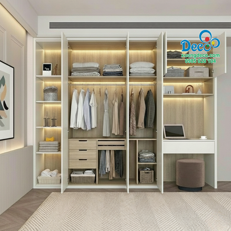 Khoang chứa bên trong tủ quần áo DTA126