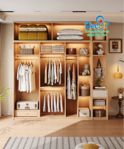 Khoang chứa bên trong tủ quần áo cánh gỗ DTA123