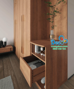 Tủ áo tích hợp kệ trang trí