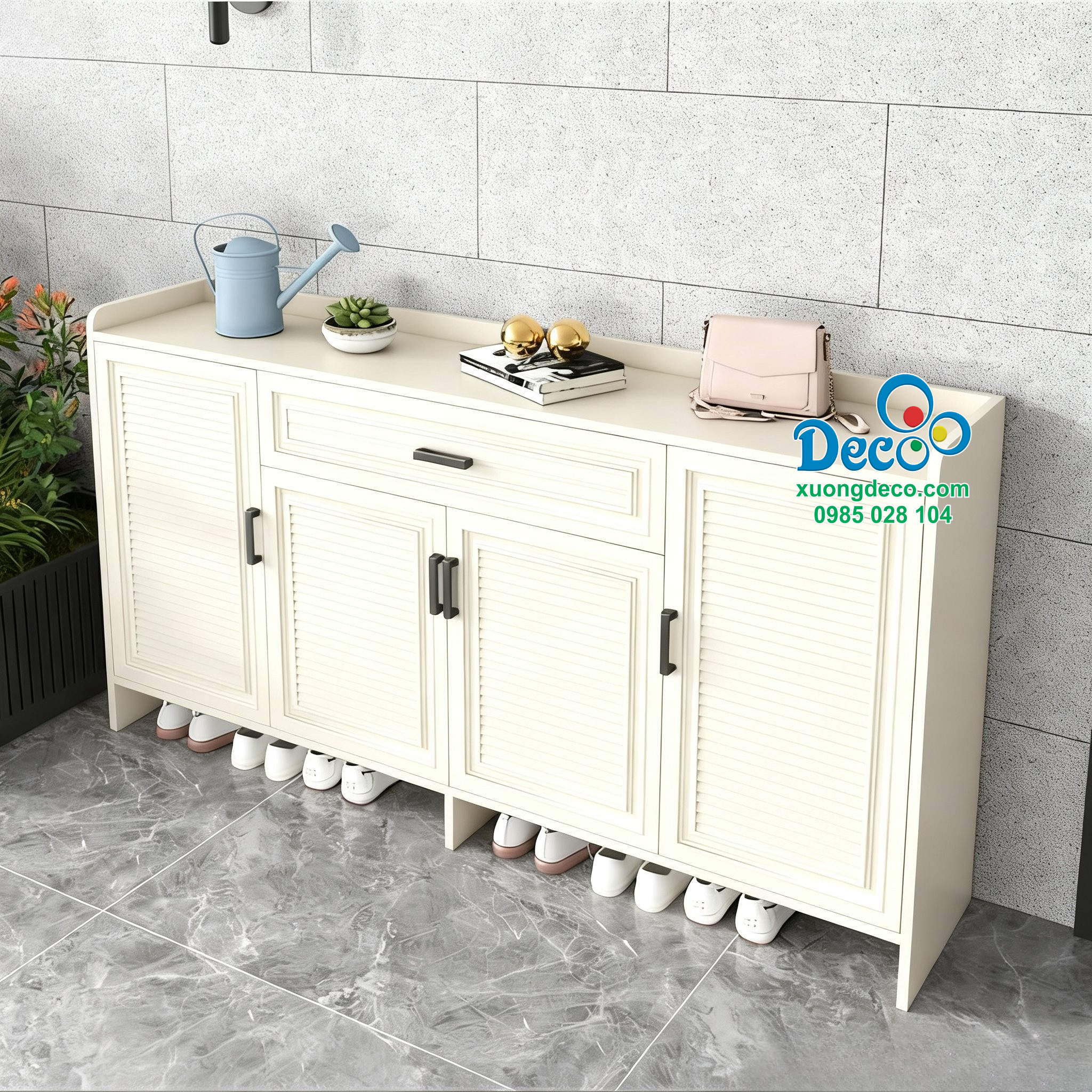 Tủ giày màu trắng hiện đại