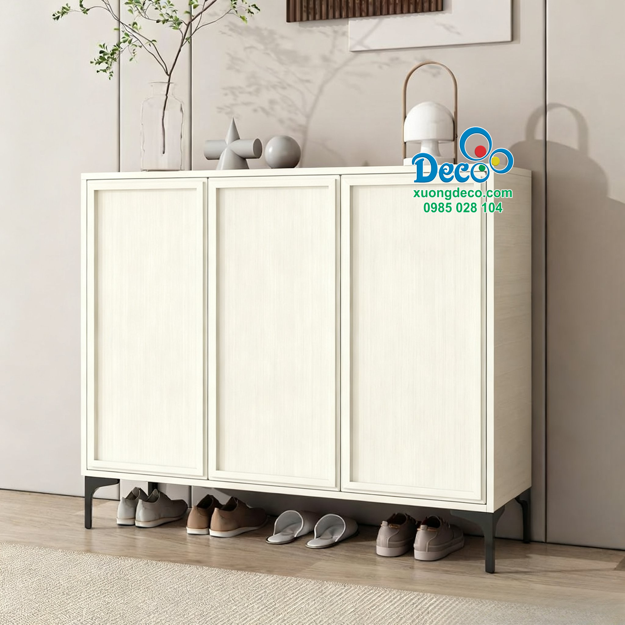 Tủ giày màu trắng hiện đại