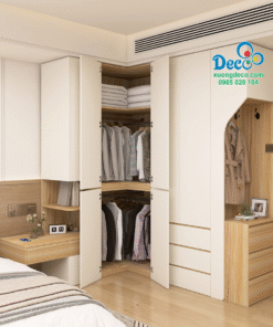 Tủ quần áo cánh gỗ cho phòng ngủ Deco