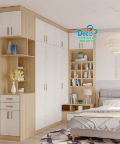Tủ quần áo cánh gỗ chữ L