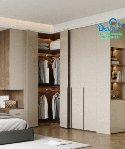 Tủ quần áo cánh gỗ chữ L