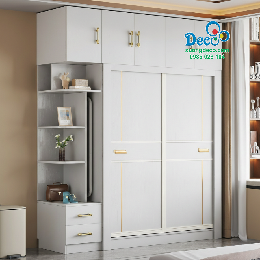 Tủ quần áo cánh gỗ hiện đại