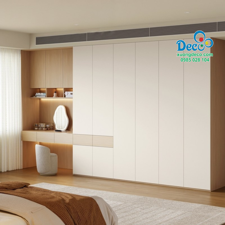 Tủ quần áo cánh gỗ kịch trần
