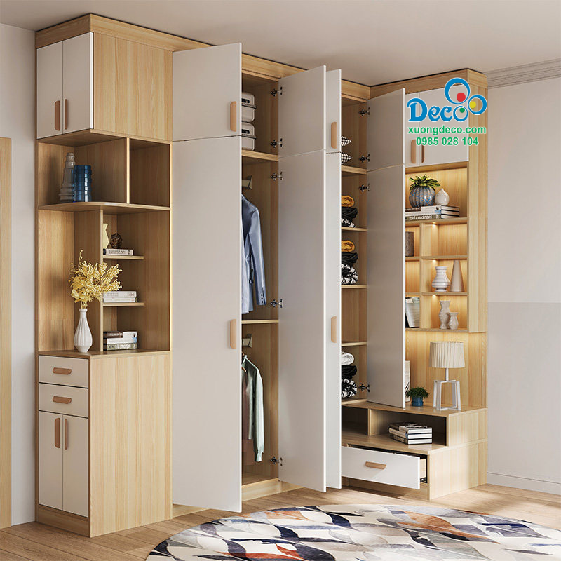 Tủ quần áo chữ L Deco