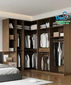Tủ quần áo gỗ có kệ trang trí