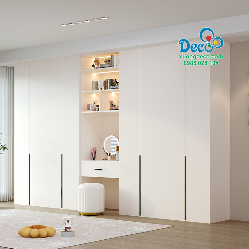 Tủ quần áo hiện đại tích hợp bàn trang điểm