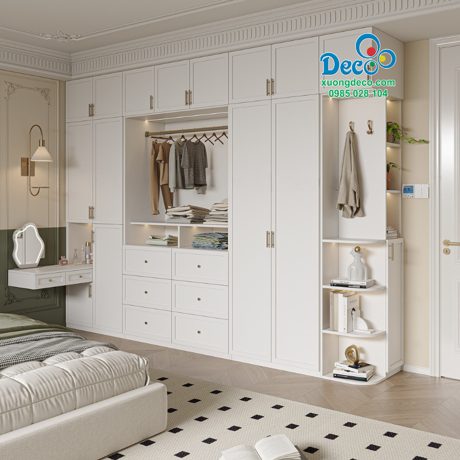 Tủ quần áo kết hợp bàn trang điểm tiện lợi
