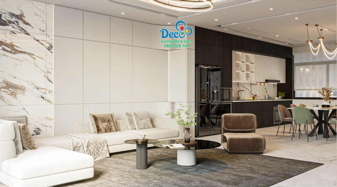 Sofa chữ L với gam màu tinh tế